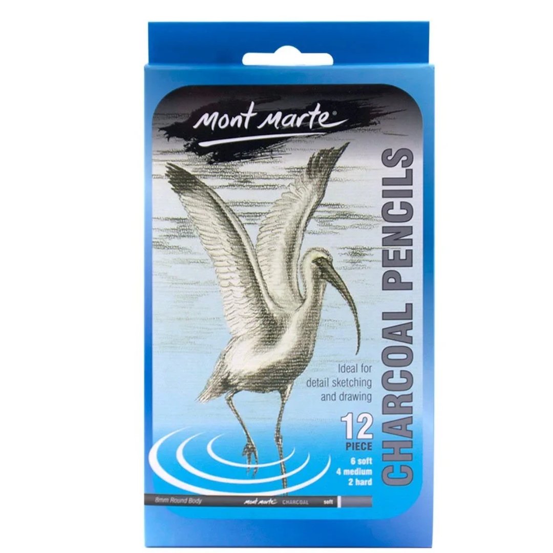 Mont Marte Charcoal Pencils Pack Of 12