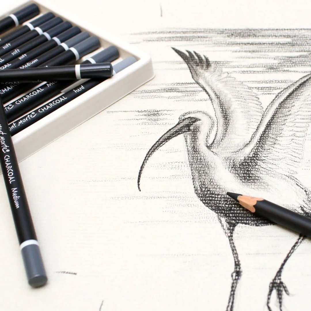 Mont Marte Charcoal Pencils Pack Of 12