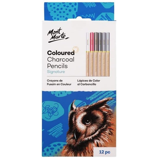 Mont Marte Coloured Charcoal Pencils - 12pcs*