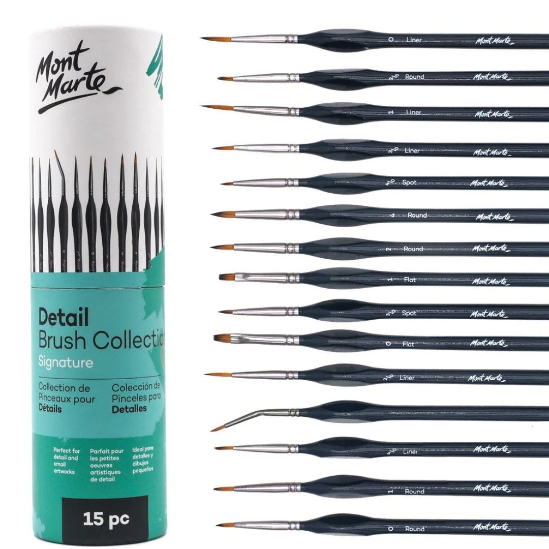 Mont Marte Detail Brush Collection Pack Of 15