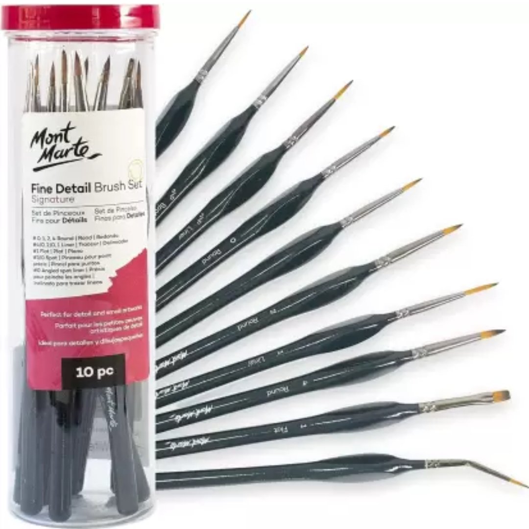 Mont Marte Fine Detail Brush Set Pack Of 10
