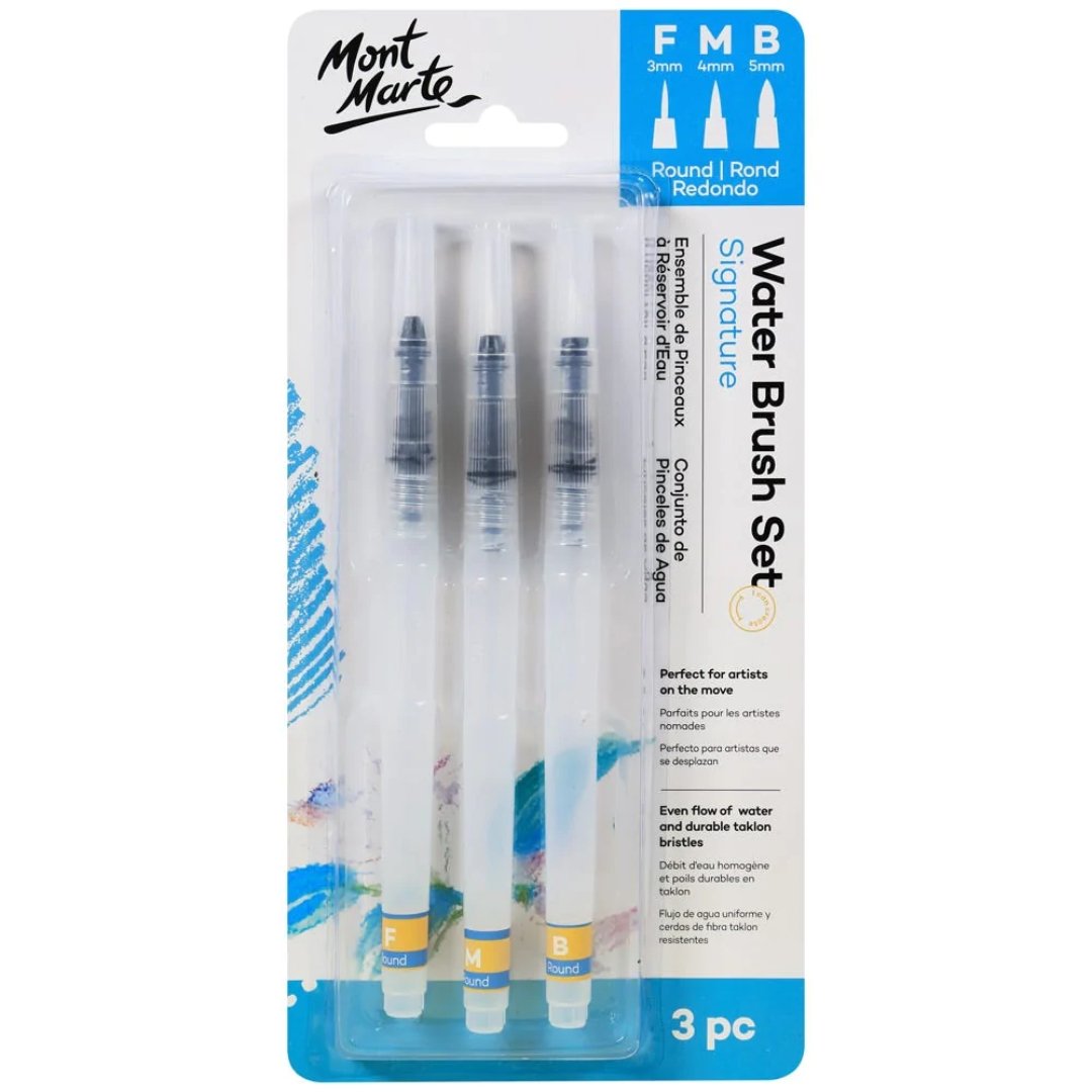 Mont Marte F/M/B Waterbrush Set (Pack Of 3)