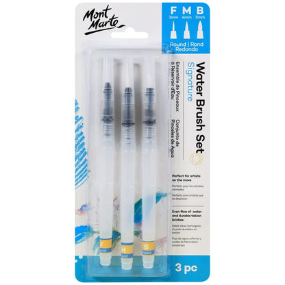 Mont Marte F/M/B Waterbrush Set (Pack Of 3)