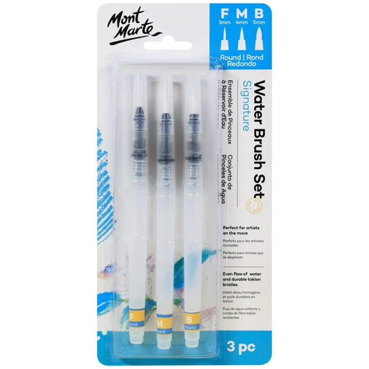 Mont Marte F/M/B Waterbrush Set (Pack Of 3)