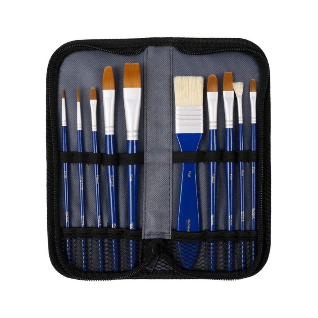 Mont Marte Gouache Brush Set In Wallet (Pack Of 11)