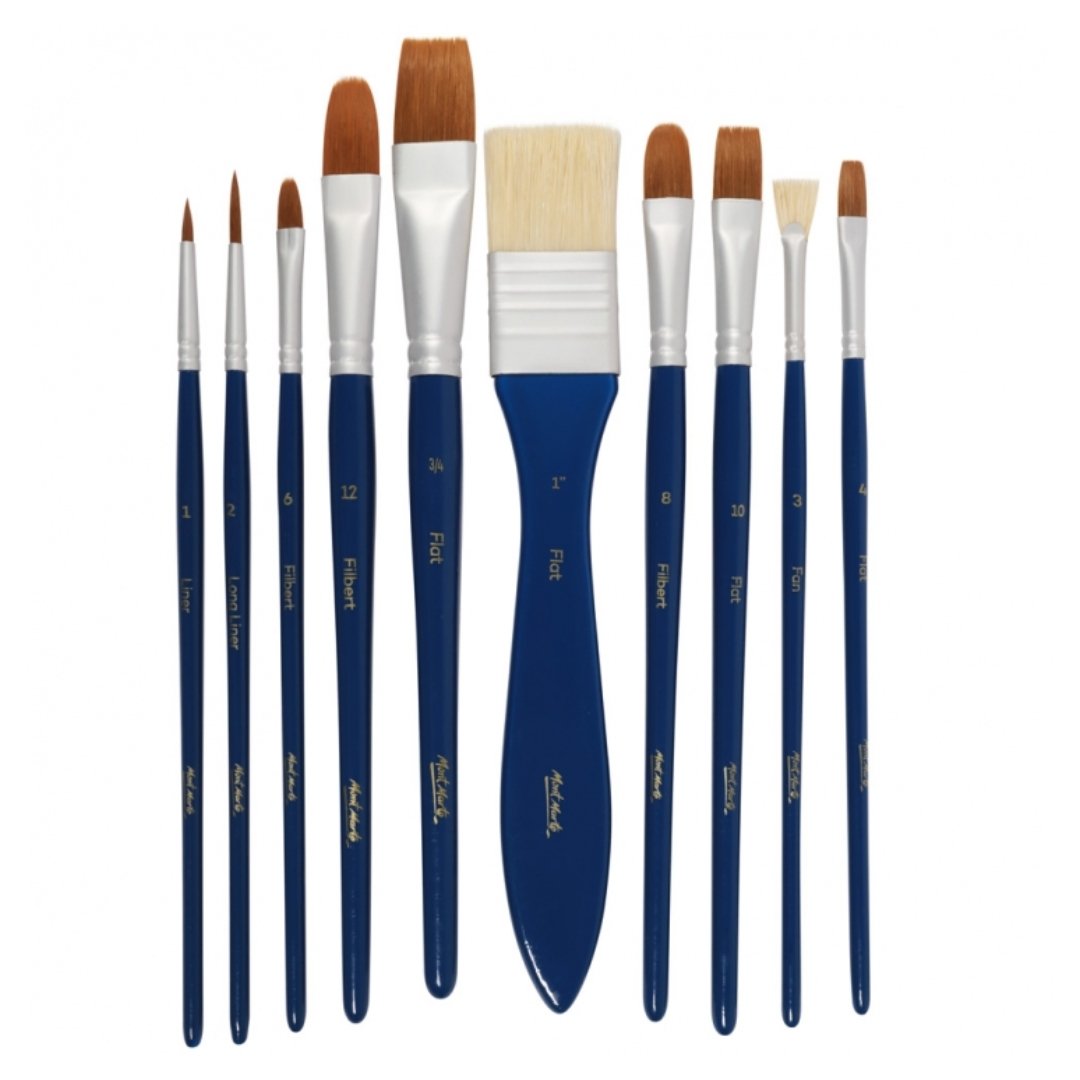 Mont Marte Gouache Brush Set In Wallet (Pack Of 11)