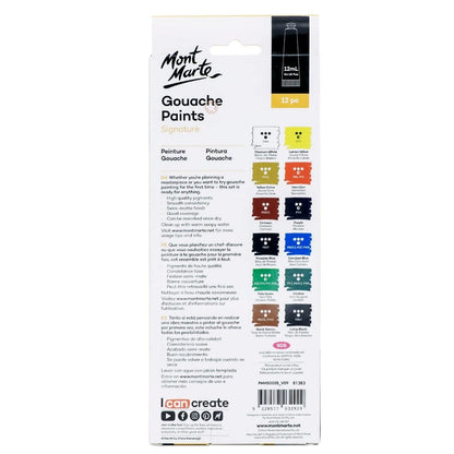 Mont Marte Gouache Paints 12pc x 12ml