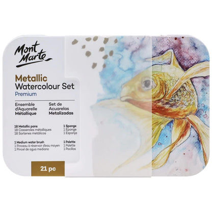 Mont Marte Metallic Watercolour Set (Pack Of 21)