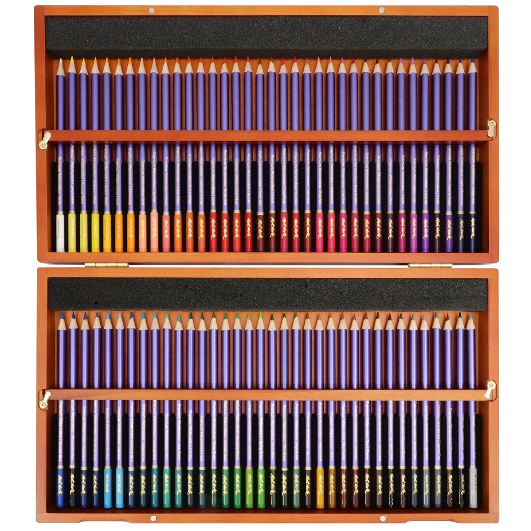 Mont Marte Premium Watercolour Pencils 72 Piece In Wooden Box