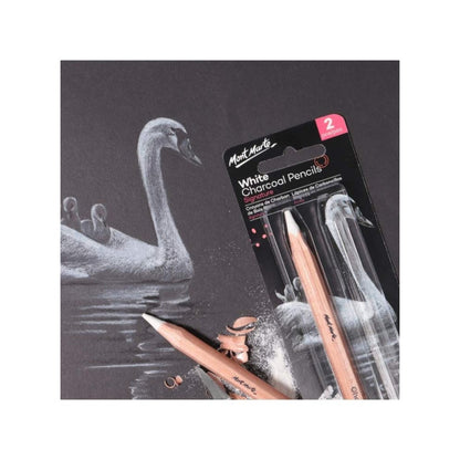 Mont Marte White Charcoal Pencils Set of 2