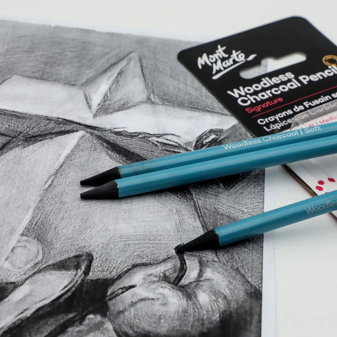 Mont Marte Woodless Charcoal Pencil Pack Of 3