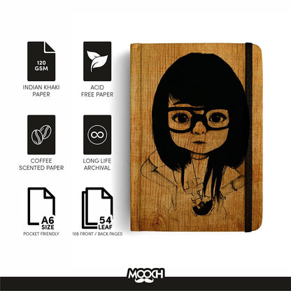 Mooch Nerd Girl Khaki Paper A6