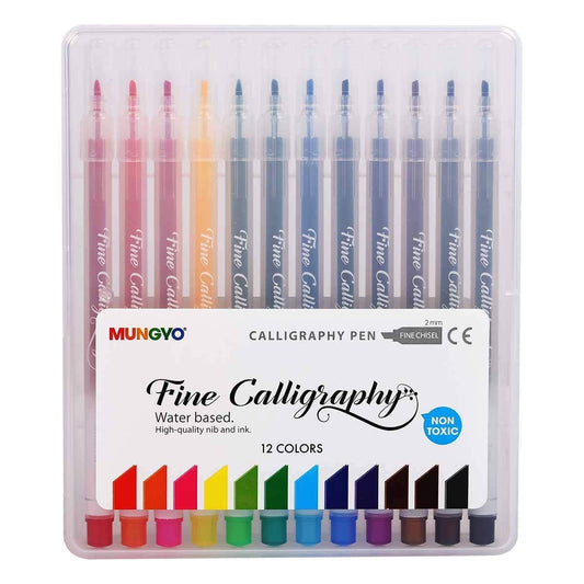Mungyo Calligraphy Pen Set Of 12 Assorted Colours