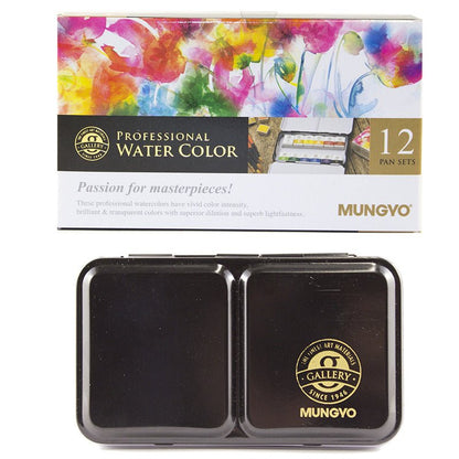 Mungyo Professional Water Colour Pan Set Pack of 12