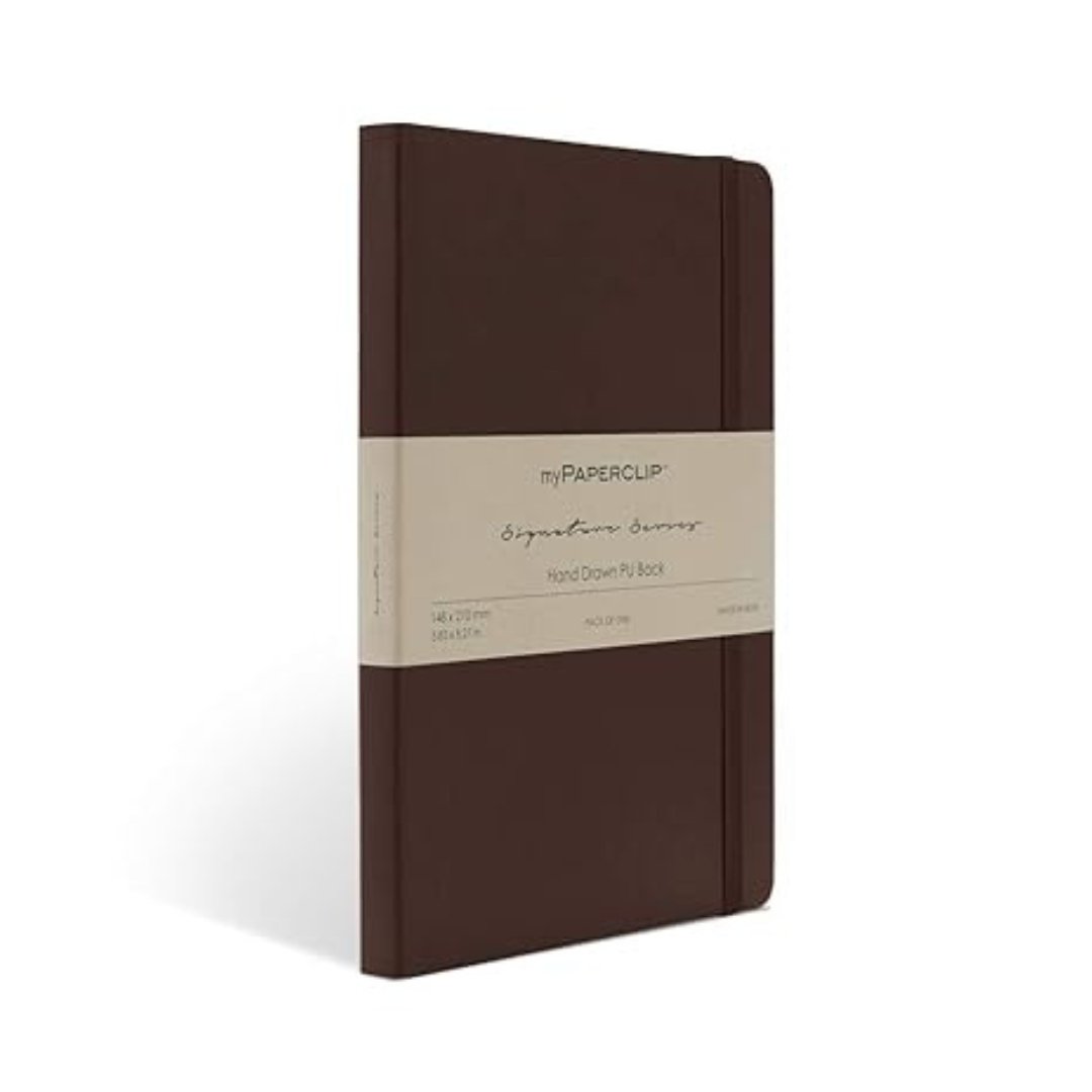 Mypaperclip Signature Series Hand-drawn PU Back Notebook- Plain