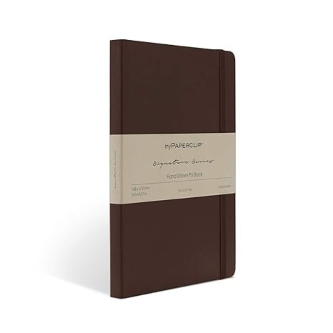 Mypaperclip Signature Series Hand-drawn PU Back Notebook- Plain