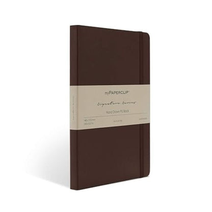 Mypaperclip Signature Series Hand-drawn PU Back Notebook- Plain