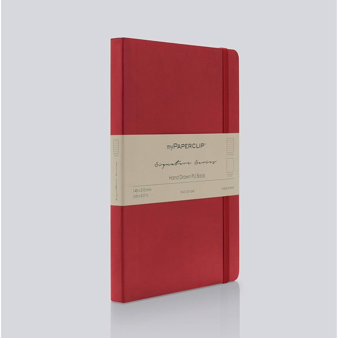 Mypaperclip Signature Series Hand-drawn PU Back Notebook- Plain