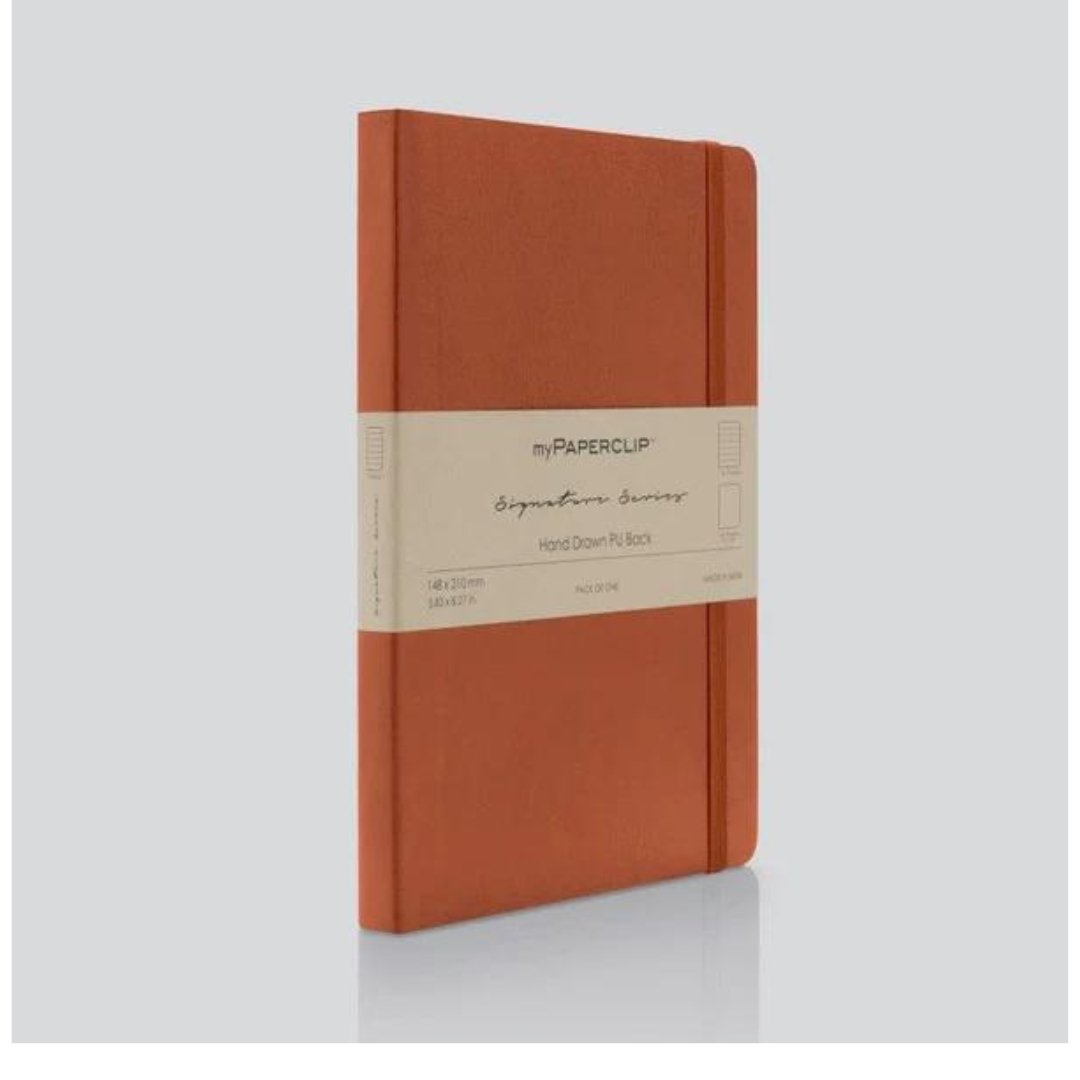 Mypaperclip Signature Series Hand-drawn PU Back Notebook- Ruled