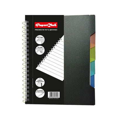 PaperClub Premium 5 Subject Single Ruled Notebook