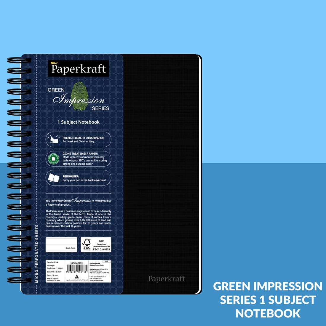 Paperkraft Green Impression Series 1 Subject Notebook