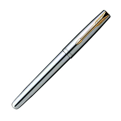Parker Frontier Stainless Steel Gold Trim Fountain Pen