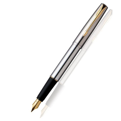 Parker Frontier Stainless Steel Gold Trim Fountain Pen