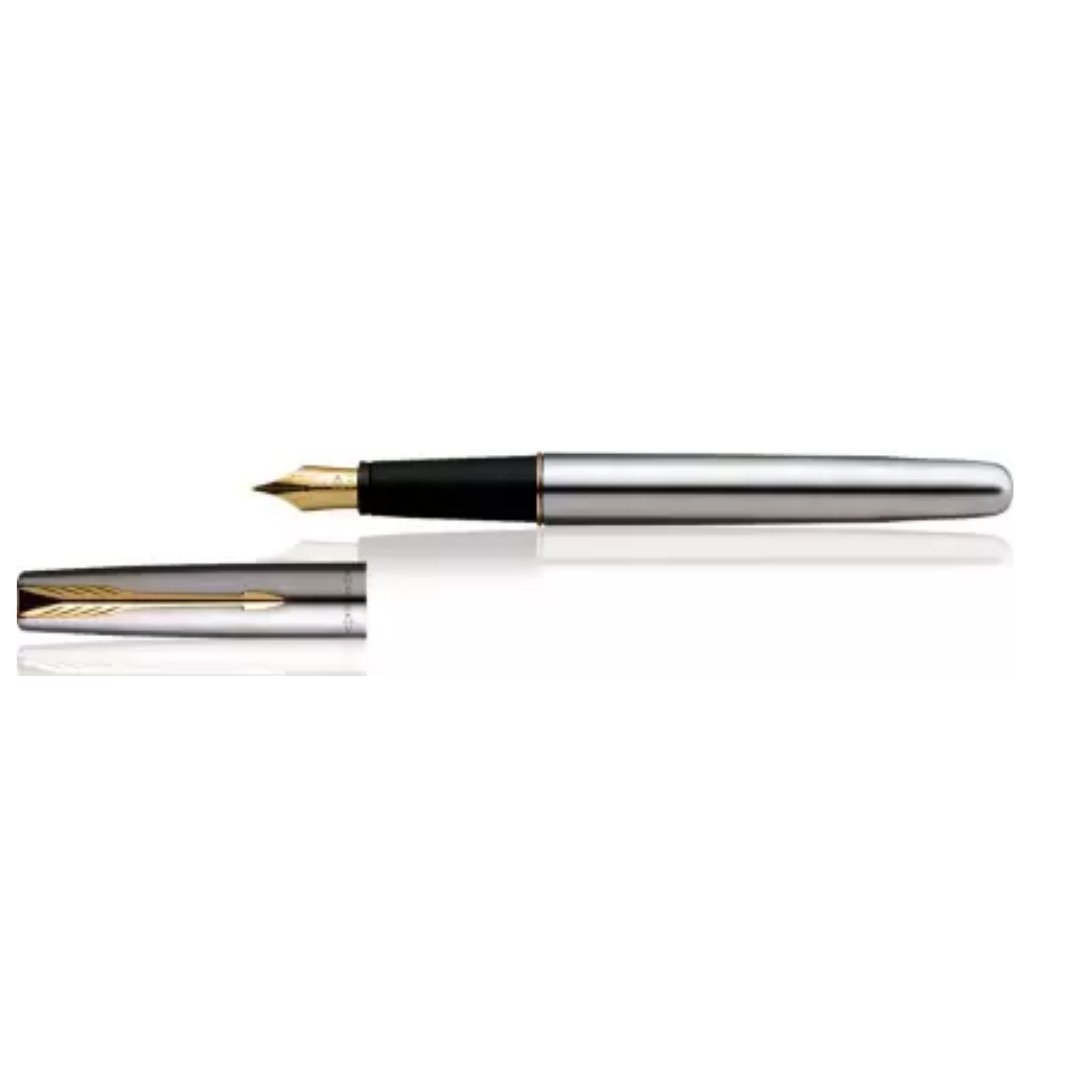 Parker Frontier Stainless Steel Gold Trim Fountain Pen