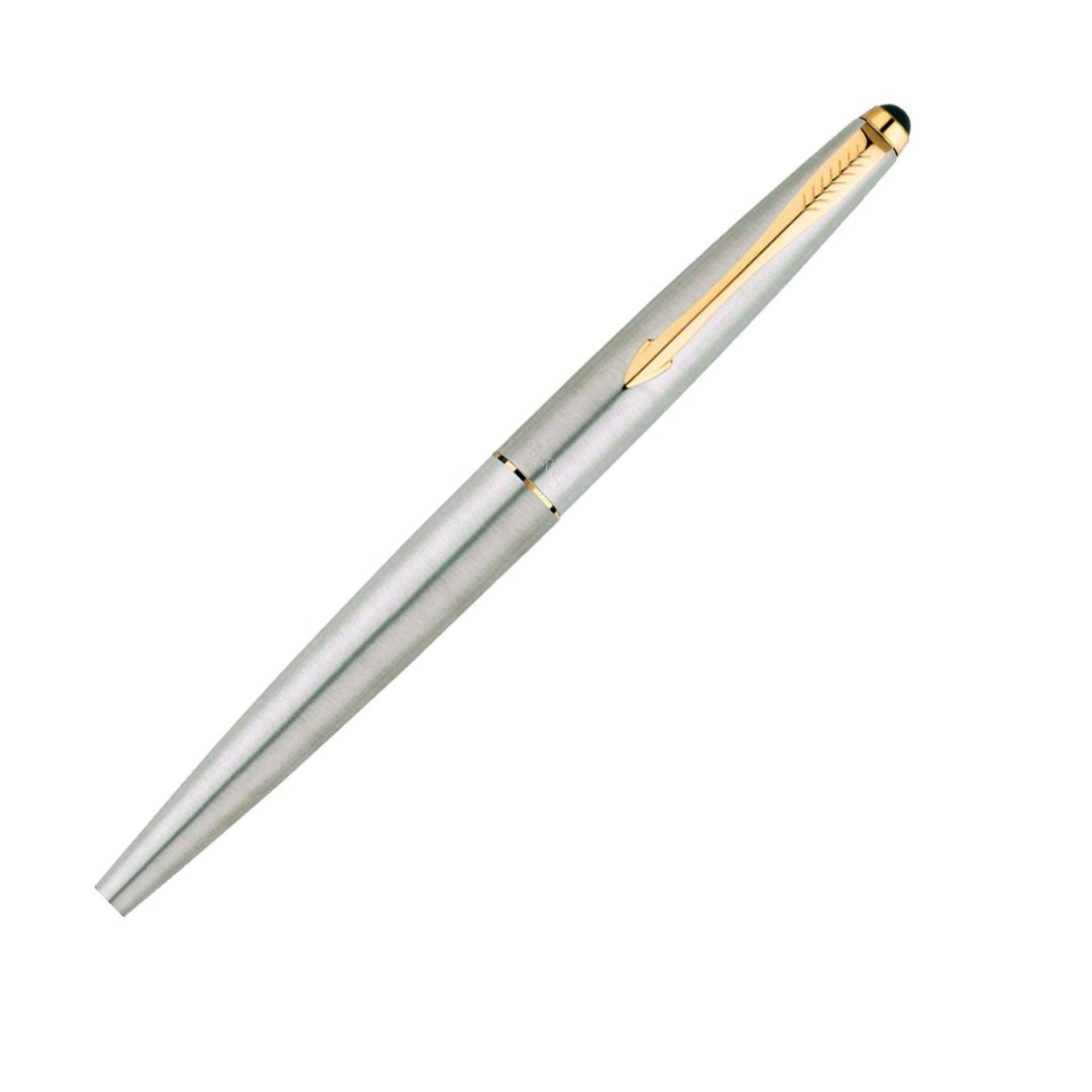 Parker Galaxy Stainless Steel Gold Trim Roller Ball Pen