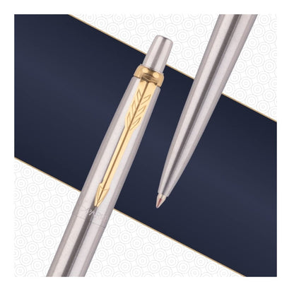 Parker Jotter London Stainless Steel Gold Trim Ball Pen