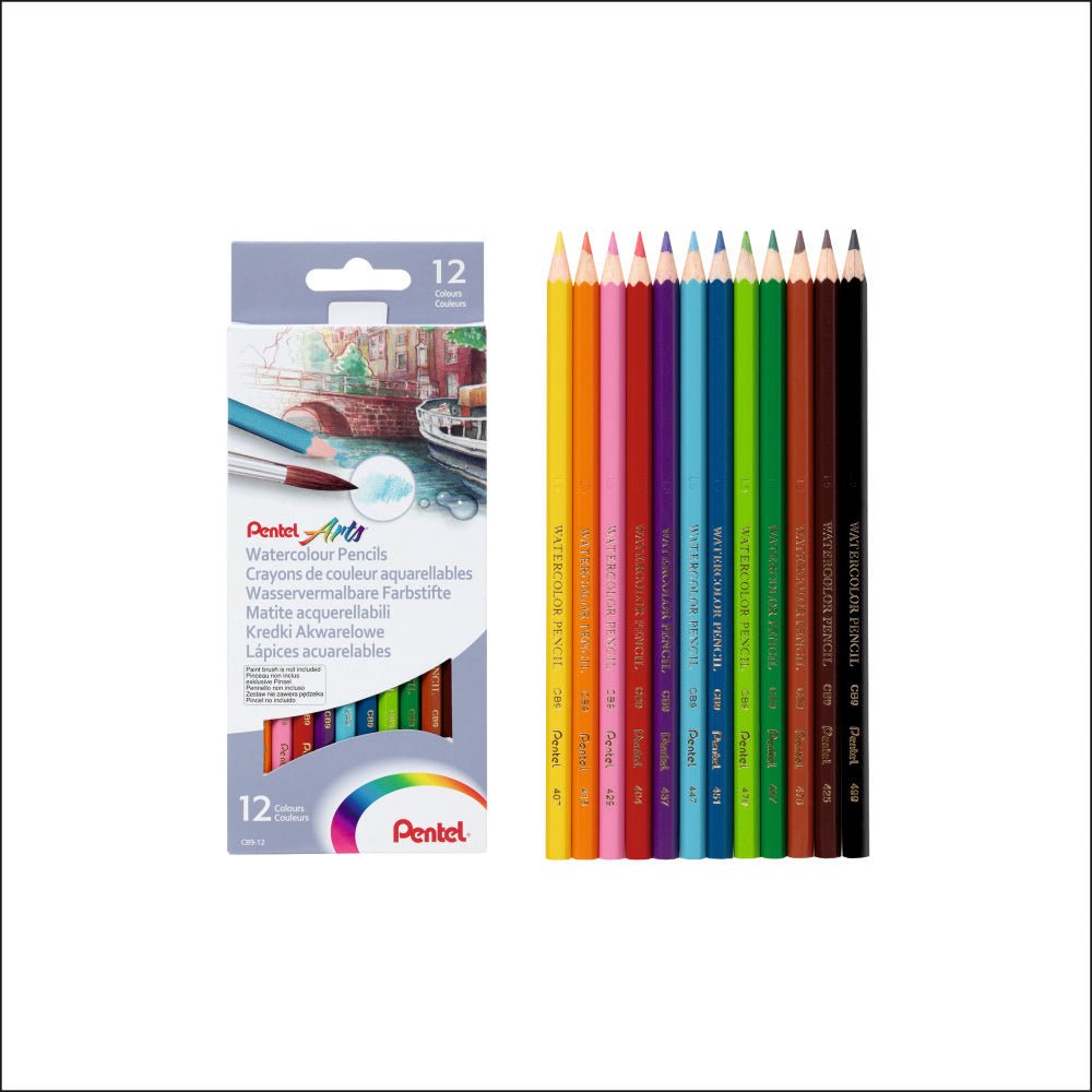 Pentel CB9-12U Water Color Pencils Set of 12 Pcs. (THAI)