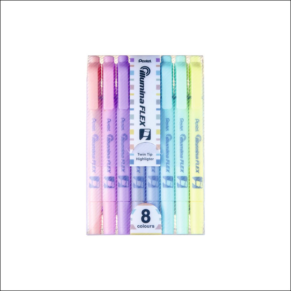 Pentel Dual Highlighter Pastel Illumina Flex (Twn) Set Of 8colors