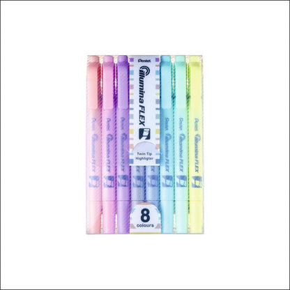 Pentel Dual Highlighter Pastel Illumina Flex (Twn) Set Of 8colors
