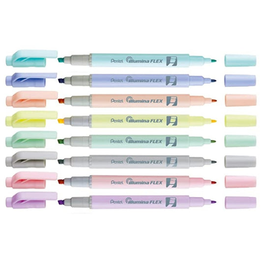Pentel Dual Tip Highlighter Pastel Illumina Flex (Twn)