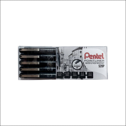 Pentel Pointliner Pigment Ink Pen- 5pc Set