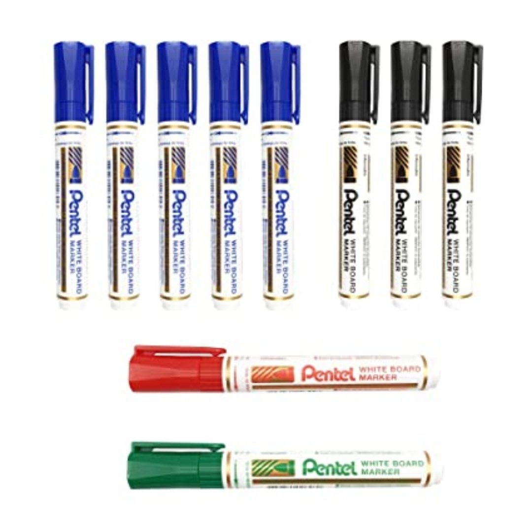 Pentel X-Tra Large White Board Marker 10pc Jar (4clr- 3a/5c/1b/1d)