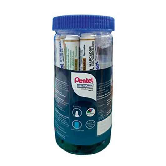 Pentel X-Tra Large White Board Marker 10pc Jar (4clr- 3a/5c/1b/1d)