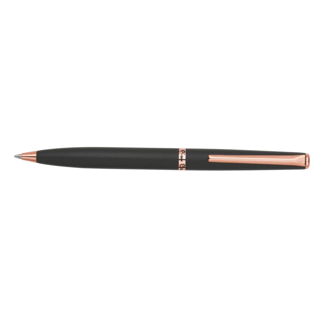 Pierre Cardin Crest Matte Black Golden Trim Ball Pen