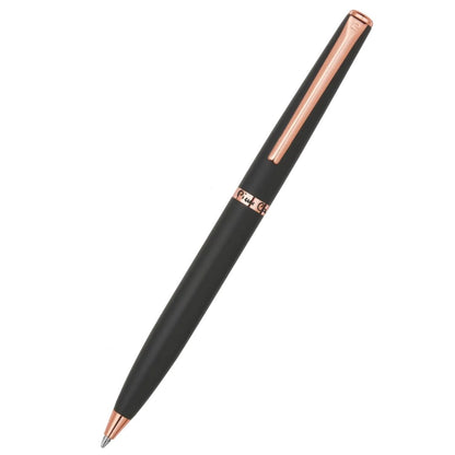 Pierre Cardin Crest Matte Black Golden Trim Ball Pen