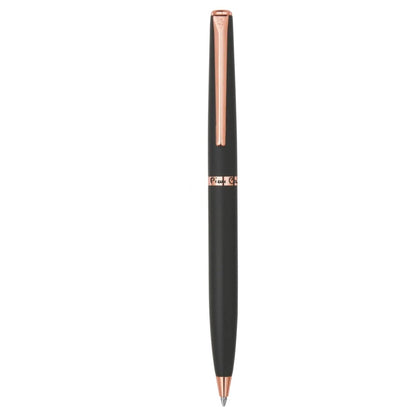 Pierre Cardin Crest Matte Black Golden Trim Ball Pen