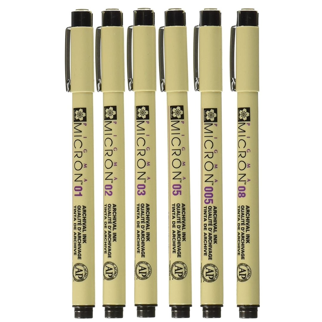 PIGMA Water-Based Marker-Black 6 PC