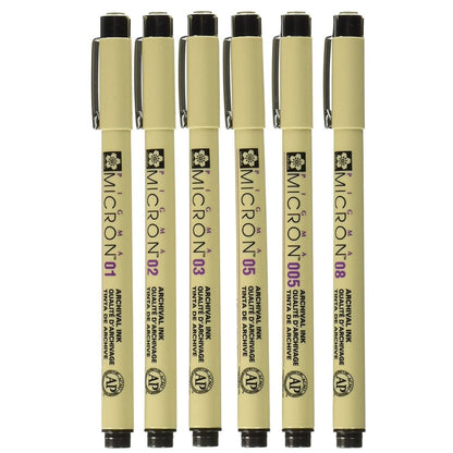 PIGMA Water-Based Marker-Black 6 PC