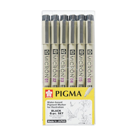PIGMA Water-Based Marker-Black 6 PC