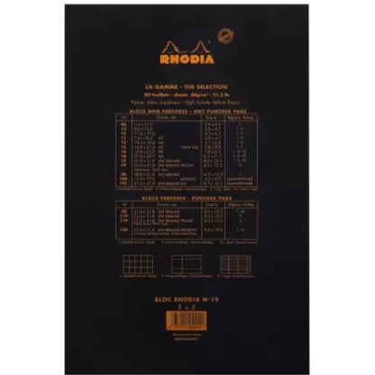 Rhodia Black Squared A4 Notepad