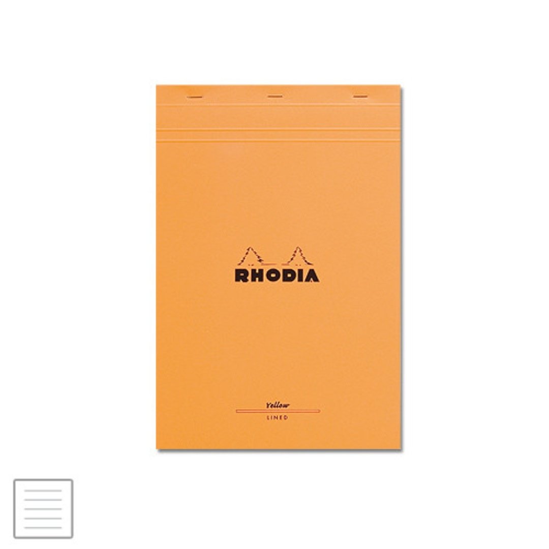 Rhodia Yellow Lined Stapler Pad A4