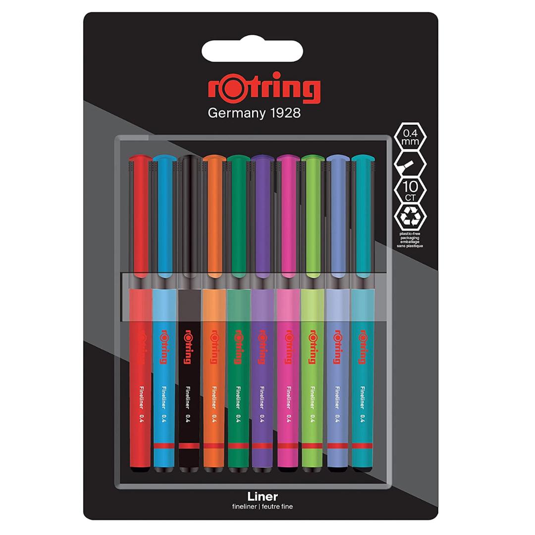 Rotring Fineliner Pens Pack Of 10