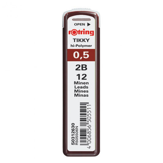 Rotring Tikky 0.5MM - 2B Pencil Lead - Pack of 10