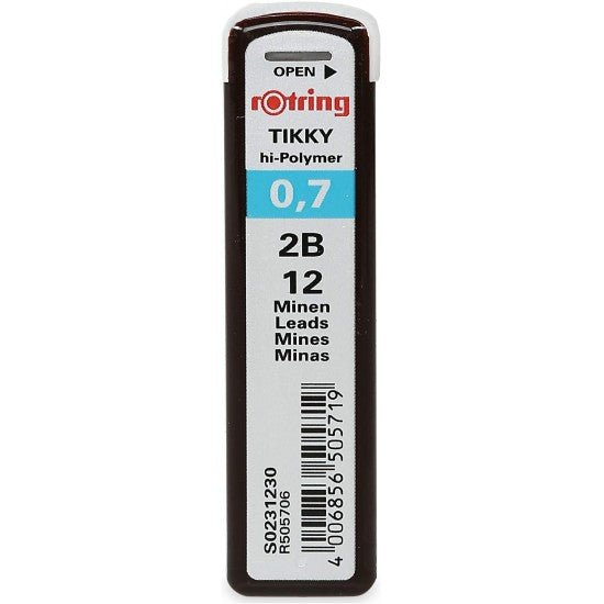 Rotring Tikky 0.7MM - 2B Pencil Lead - Pack of 10