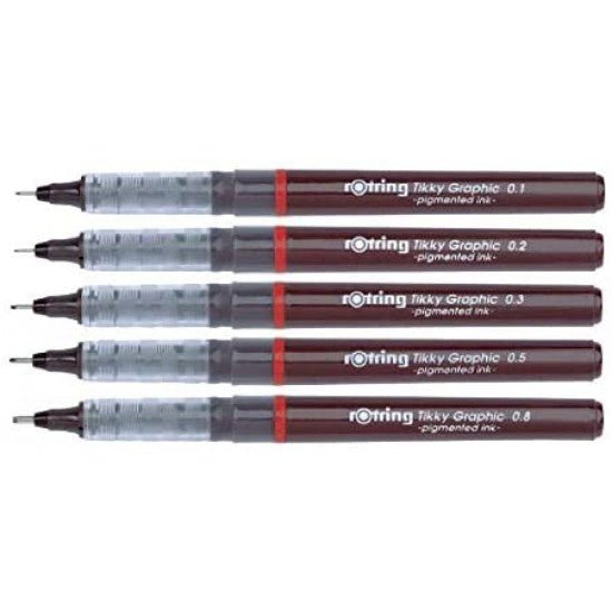 Rotring Tikky Graphic Fineliner- 5 Pen Set
