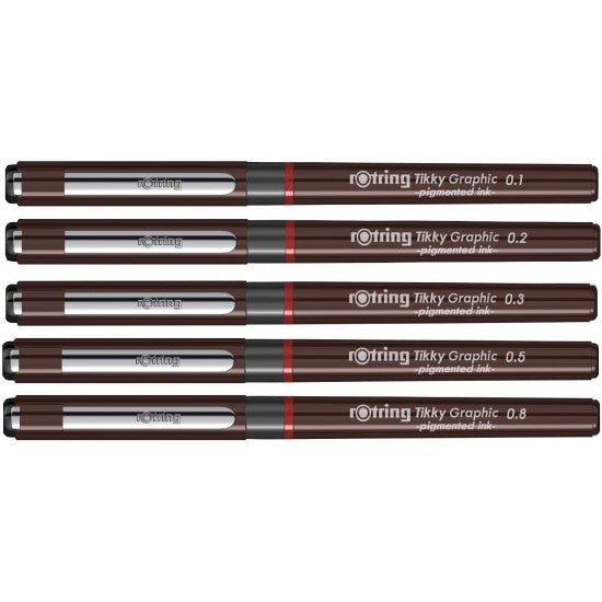 Rotring Tikky Graphic Fineliner- 5 Pen Set